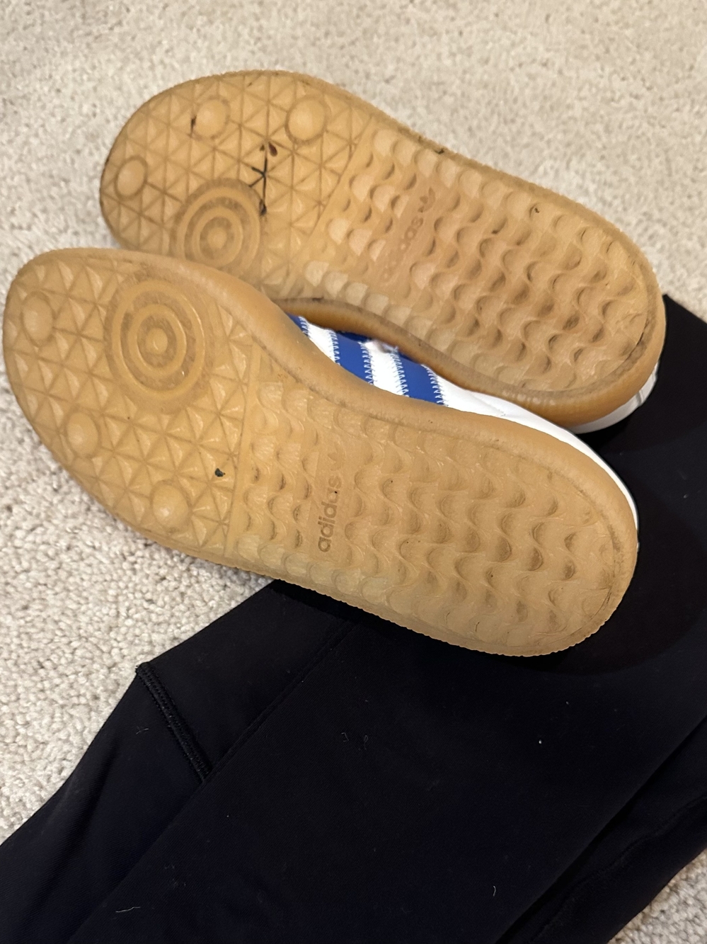 Adidas Sambae White & Blue Gum Sole Sneakers - Picture 6 of 8